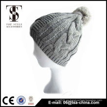 Invierno aceylic punto pom pom beanie